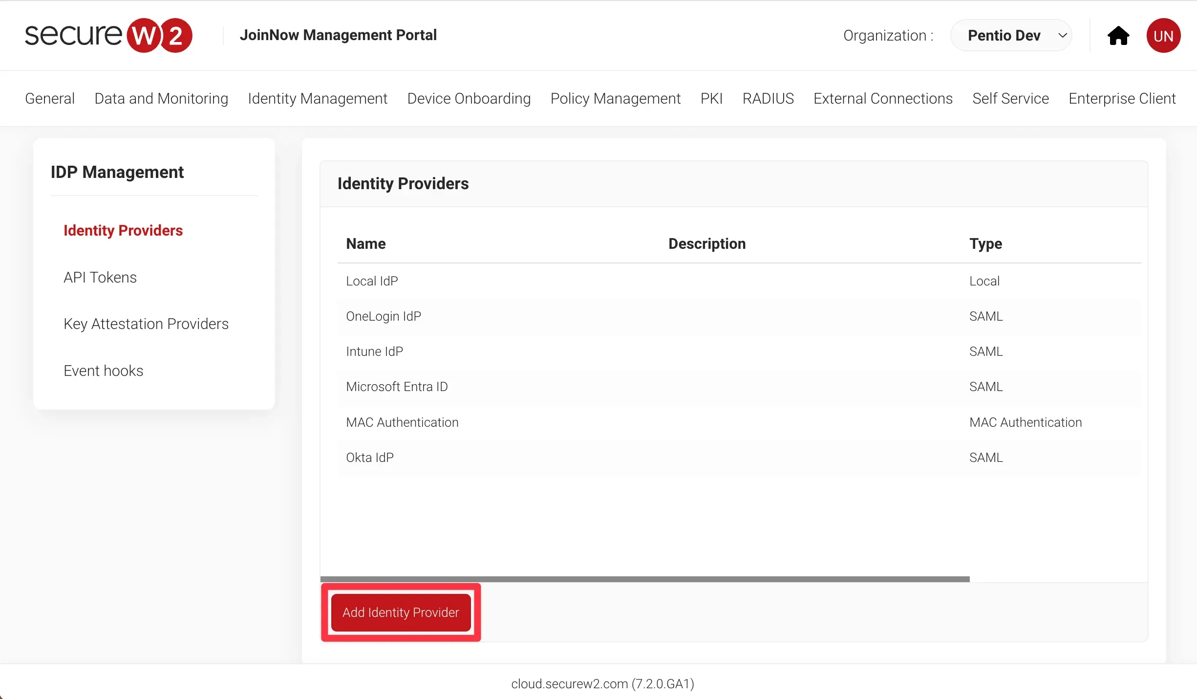 Identity Lookup Providerの設定1
